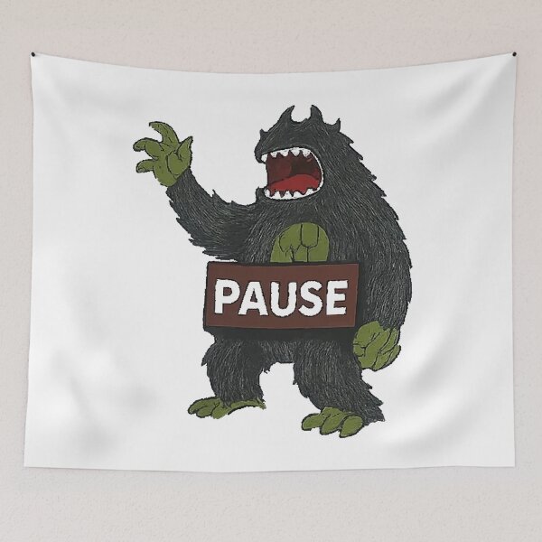 Item preview, funny games movie Horror Boss Fight Pause Button Funny designed and sold by Uglyandcute.