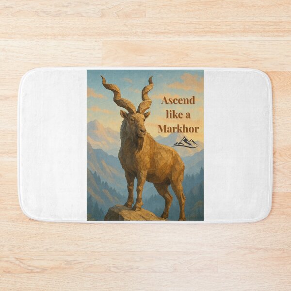Item preview, Ascend Like a Markhor – Bold Mountain Goat Wildlife Art designed and sold by GeoWild Designs.