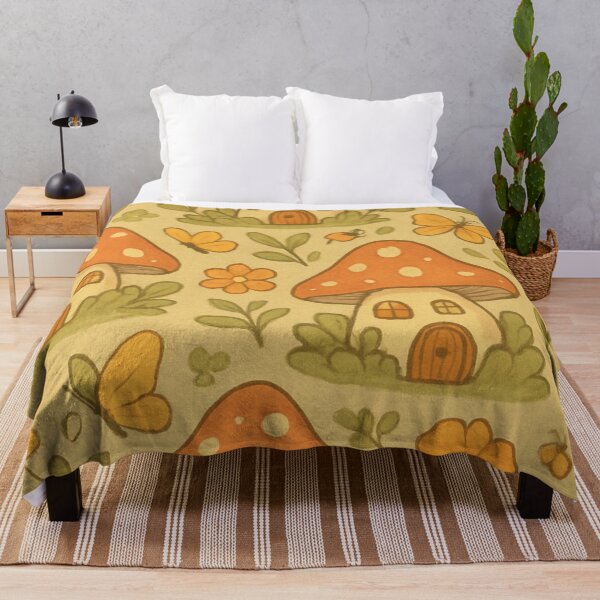 Aperçu de l'œuvre Cottagecore Mushroom House Pattern | Whimsical Forest & Flowers créée et vendue par Kyfrixe.