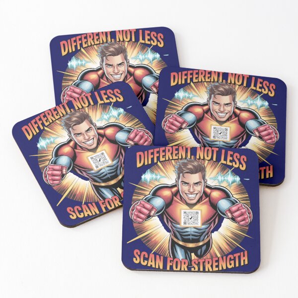 Item preview, Superhero Code – Different, Not Less (Autism QR Design) designed and sold by GENX-AUTISM-DAD.