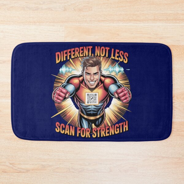 Item preview, Superhero Code – Different, Not Less (Autism QR Design) designed and sold by GENX-AUTISM-DAD.