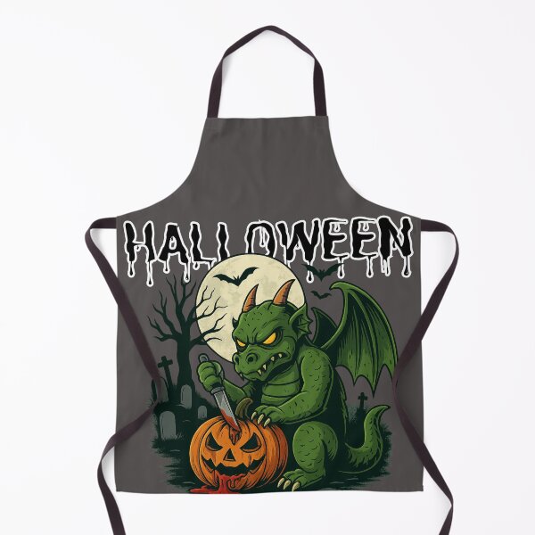 Item preview, Green Dragon Carving Pumpkin – Spooky Halloween Graveyard T-Shirt Design designed and sold by Lunaria Arts.