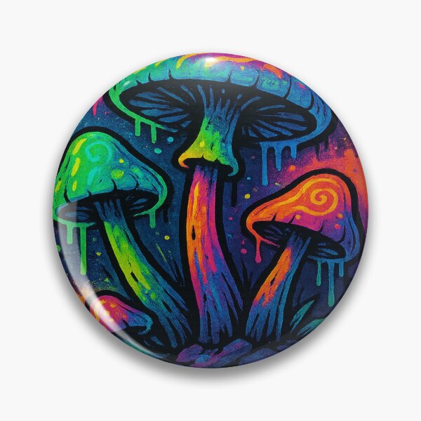 Item preview, “Neon Psychedelic Mushrooms Graffiti Glow” designed and sold by AtikumW.