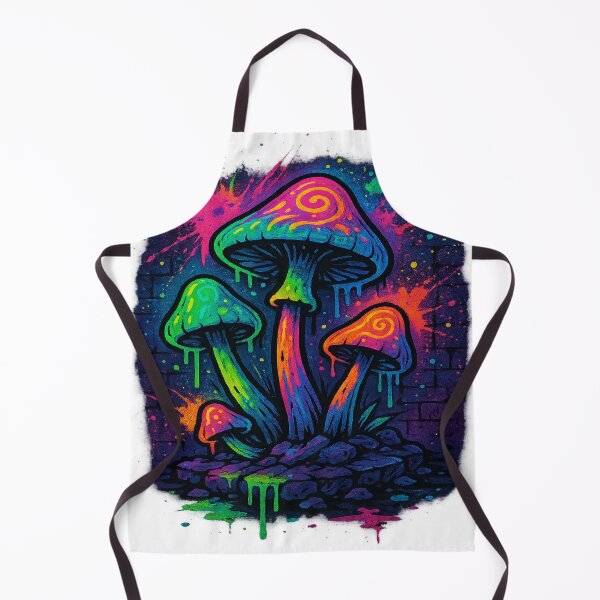 Item preview, “Neon Psychedelic Mushrooms Graffiti Glow” designed and sold by AtikumW.