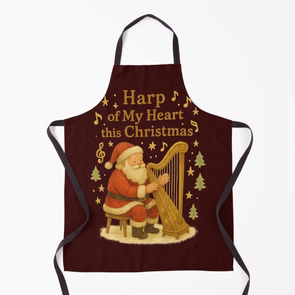Item preview, Santa Playing the Harp – Christmas Music Art Harp of My Heart designed and sold by Tender Flower Clothing.