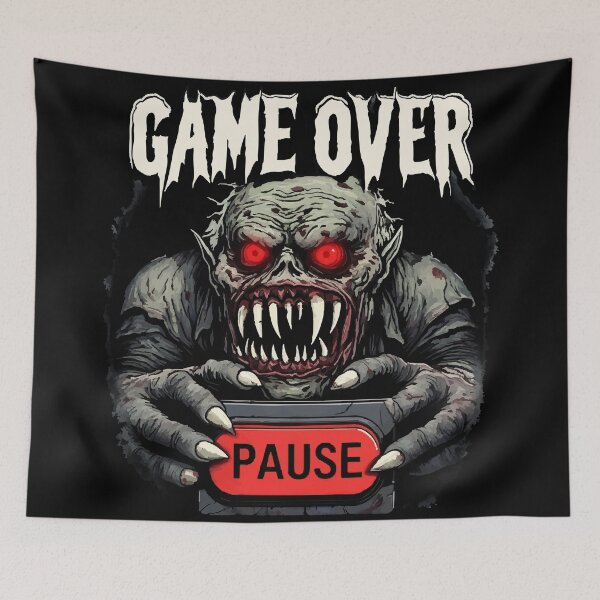 Item preview, funny games movie Horror Boss Fight Pause Button Funny designed and sold by Uglyandcute.