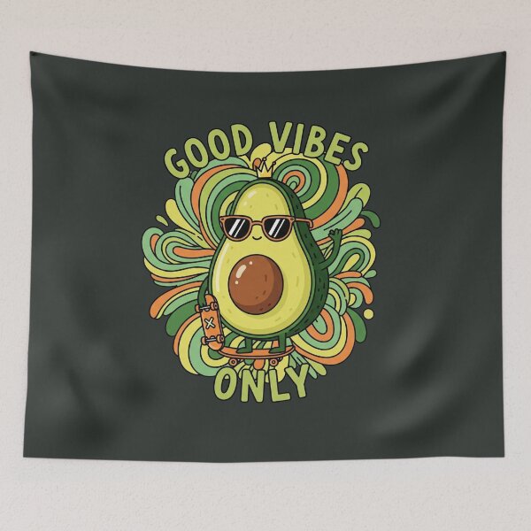 Item preview, Good Vibes Avocado Tee designed and sold by Bendicley.