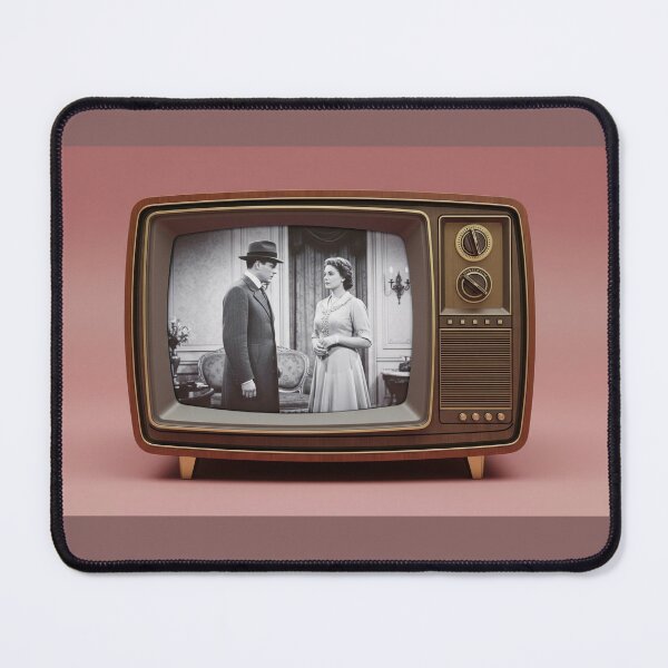 Item preview, Retro television image of the 1950s on a pink background. designed and sold by Hotpotsoyummy.