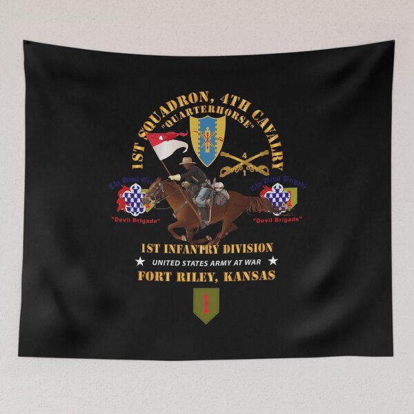 Item preview, Army - 1st Squadron, 4th Cavalry - 1st Inf Div - Devil Bde - Ft Riley, KS w Rider X 300 designed and sold by Military Insignia Products.