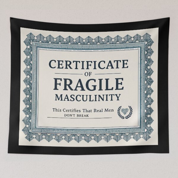 Item preview, Certificate of Fragile Masculinity – Funny Feminist Humor Design designed and sold by VividOrganica.