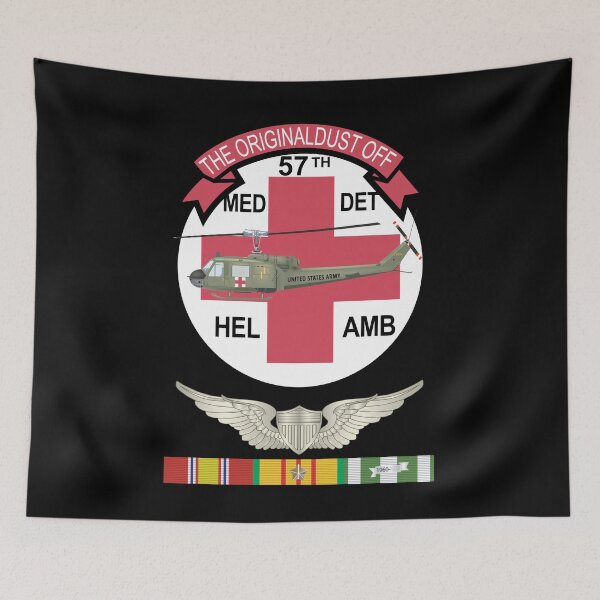 Item preview, Army - 57th Medical Company - Orignial Dustoff - Aviator Badge - Vietnam w VN SVC designed and sold by Military Insignia Products.