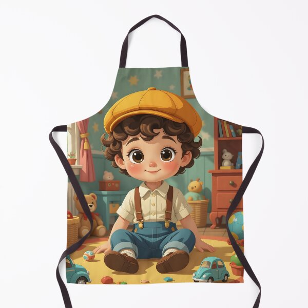 Item preview, Toddler boy at his play room cartoon designed and sold by Ponted.