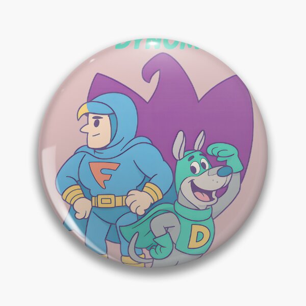 Item preview, Dynamic Cartoon Duo: Blue Hero & Robotic Dog designed and sold by DevantGleich.