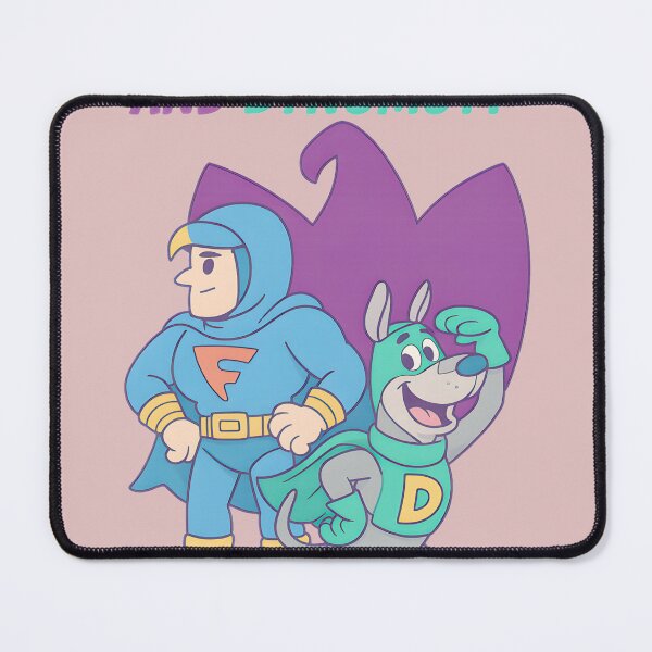 Item preview, Dynamic Cartoon Duo: Blue Hero & Robotic Dog designed and sold by DevantGleich.