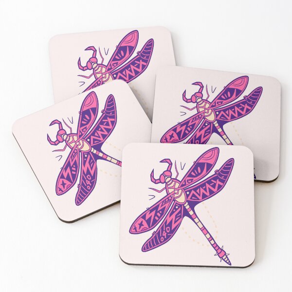 Item preview, Psychedelic Dragonfly – Neon Tribal Insect Art designed and sold by AgarutanPrint.