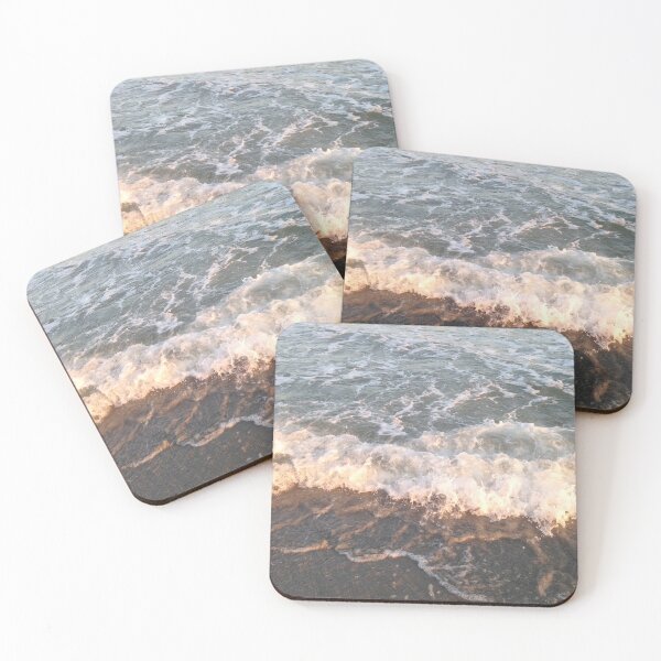 Item preview, Pink Ocean Wave Breaking at Sunset designed and sold by LeslieMac713.
