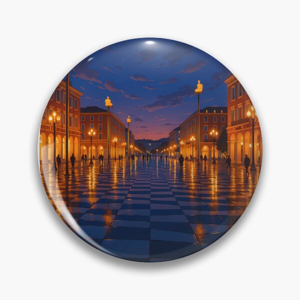 Item preview, Nice Place Masséna at night – France Poster (NIGHTTIME TRAVELER) designed and sold by Earth Celebration Designs.