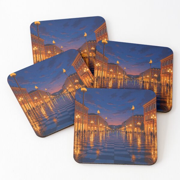 Item preview, Nice Place Masséna at night – France Poster (NIGHTTIME TRAVELER) designed and sold by Earth Celebration Designs.