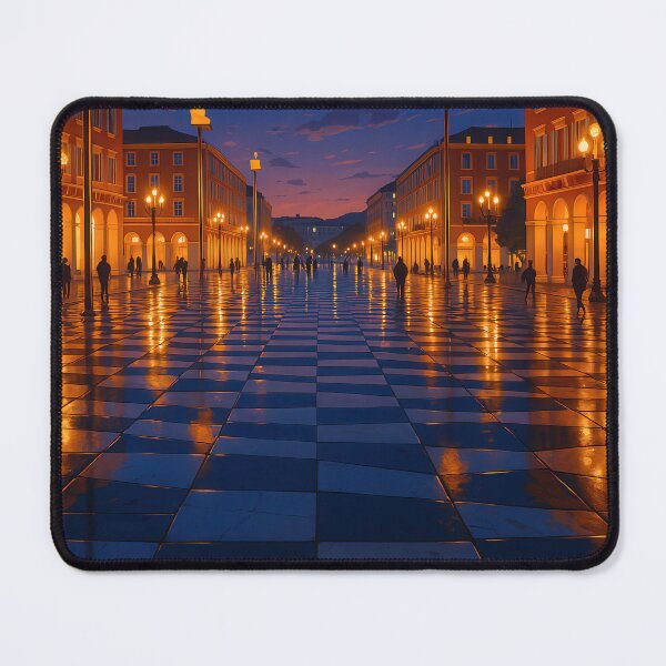 Item preview, Nice Place Masséna at night – France Poster (NIGHTTIME TRAVELER) designed and sold by Earth Celebration Designs.