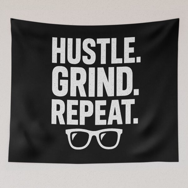 Item preview, Hustle Grind Repeat – Urban Streetwear Bold Typography designed and sold by ArthUpscale.