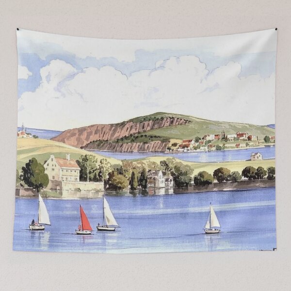 Item preview, Sailing at Bantham(Watercolour + AI) designed and sold by artsmeow.