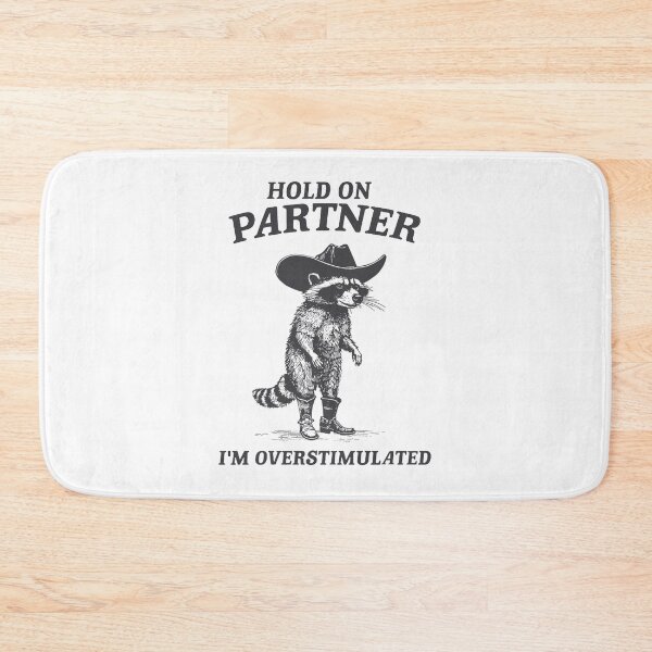 Item preview, Cowboy Raccoon Hold On Partner I'm Overstimulated Vintage  designed and sold by PatternFariss.