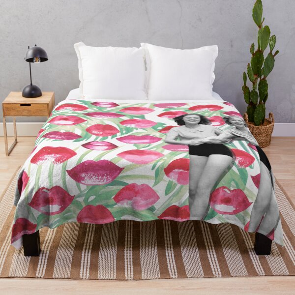 Item preview, Retro Skaters with Pink Lips and Tropical Leaves designed and sold by mcuj-art.