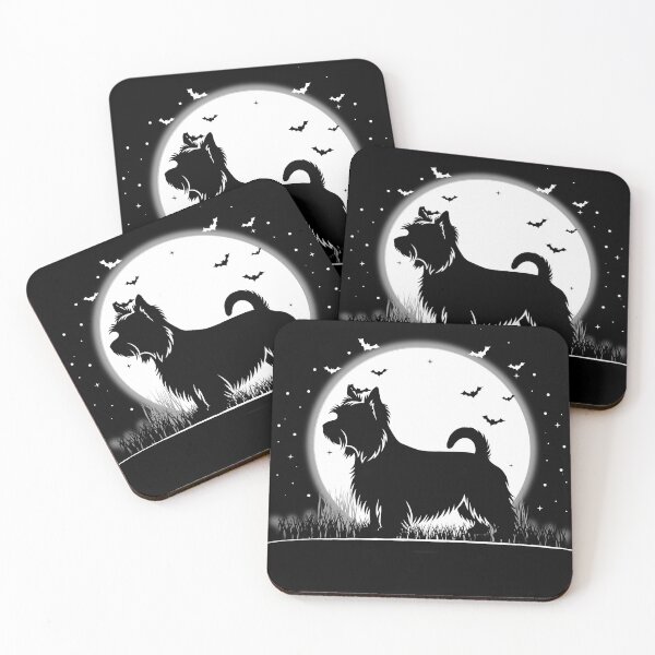 Item preview, Silky Terrier Dog – Halloween Moon Silhouette designed and sold by The Real Life Symphony.