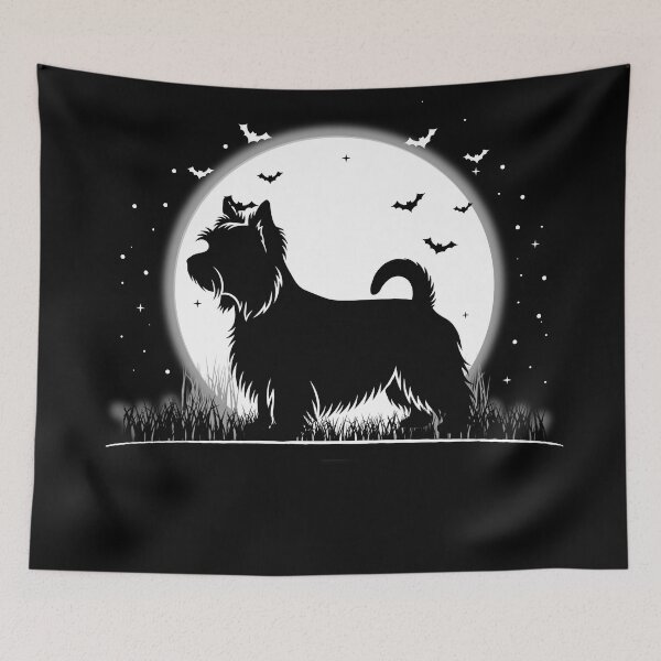 Item preview, Silky Terrier Dog – Halloween Moon Silhouette designed and sold by The Real Life Symphony.