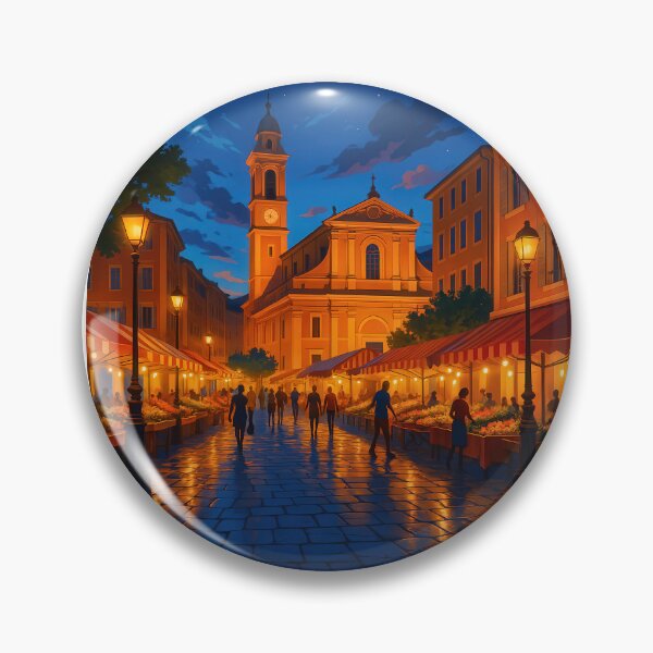 Artikelvorschau, Nizza - Cours Saleya bei Nacht – Frankreich Poster (NIGHTTIME TRAVELER) entworfen und verkauft von Earth Celebration Designs.