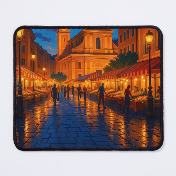 Item preview, Nice - Cours Saleya at Night – France Poster (NIGHTTIME TRAVELER) designed and sold by Earth Celebration Designs.