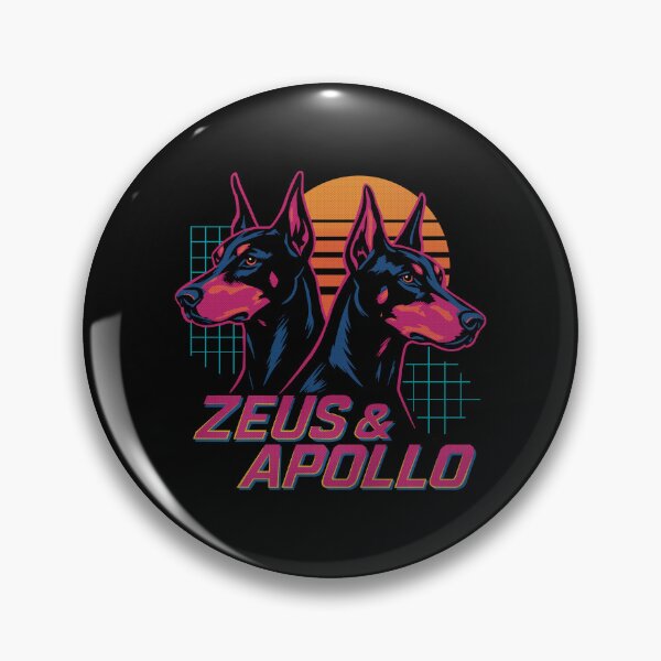 Item preview, Zeus and Apollo Retro Neon Doberman Dog Magnum P.I. designed and sold by ChunkByChunk.