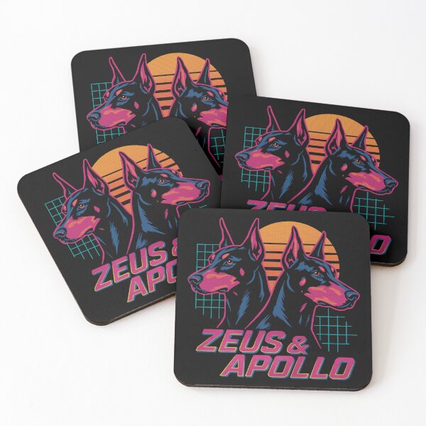 Item preview, Zeus and Apollo Retro Neon Doberman Dog Magnum P.I. designed and sold by ChunkByChunk.