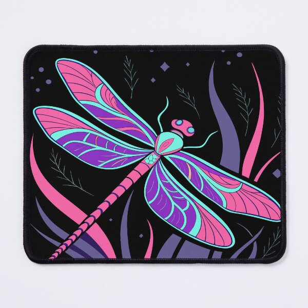 Item preview, Mystic Dragonfly – Neon Nature Fantasy Art designed and sold by AgarutanPrint.