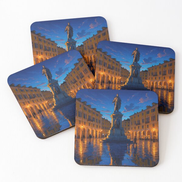Item preview, Nice - Place Garibaldi at night – France Poster (NIGHTTIME TRAVELER) designed and sold by Earth Celebration Designs.