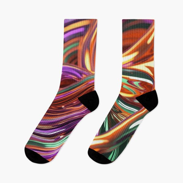 Item preview, Swirling Chrome Abstract in Orange, Purple, and Green designed and sold by Harmonic_Layers.