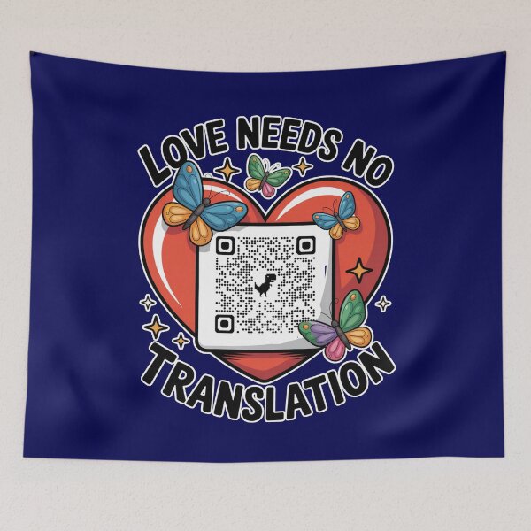 Item preview, Code in the Heart – Love Needs No Translation (Autism QR Design) designed and sold by GENX-AUTISM-DAD.