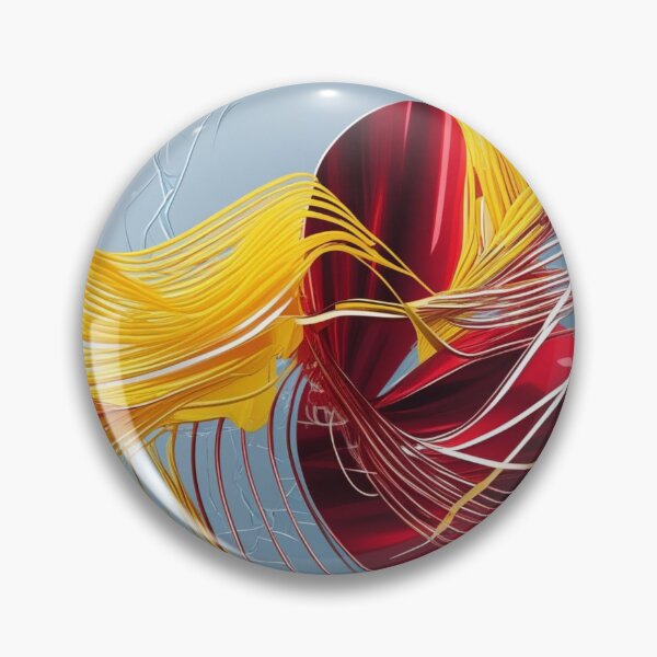 Aperçu de l'œuvre Abstrait dynamique en rouge, jaune et bleu ciel créée et vendue par Harmonic_Layers.
