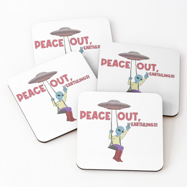 Item preview, Peace Out, Earthlings! Alien UFO  designed and sold by shopdiego.