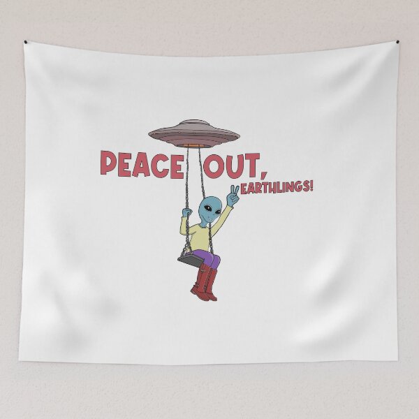 Item preview, Peace Out, Earthlings! Alien UFO  designed and sold by shopdiego.