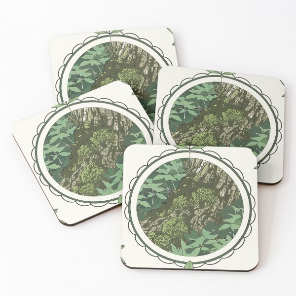 Item preview, Circular Tree Trunk Design with Moss and Scalloped Border designed and sold by Creative88Art.