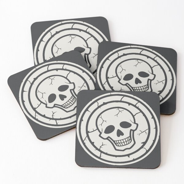 Item preview, Repeating Pattern of Cracked Skull in Circular Shield Frame designed and sold by Creative88Art.