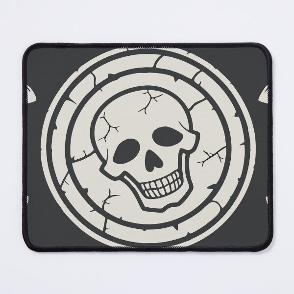 Item preview, Repeating Pattern of Cracked Skull in Circular Shield Frame designed and sold by Creative88Art.