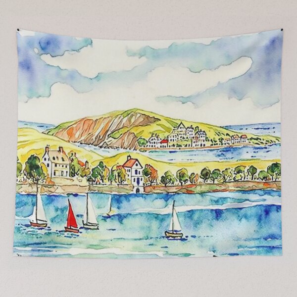 Item preview, Sailing at Bantham(Watercolour + AI) designed and sold by artsmeow.
