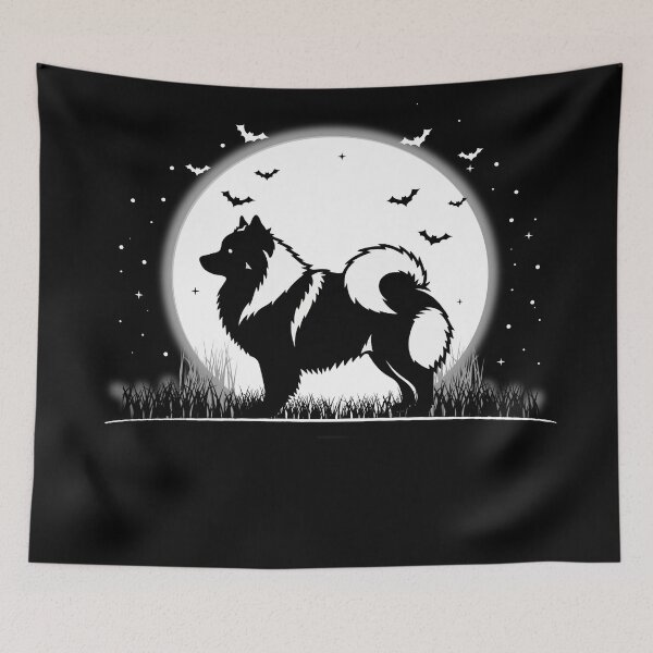 Item preview, Keeshond Dog – Halloween Moon Silhouette designed and sold by The Real Life Symphony.