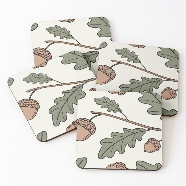 Item preview, Seamless Pattern of Acorns and Oak Leaves in Earthy Tones designed and sold by Creative88Art.