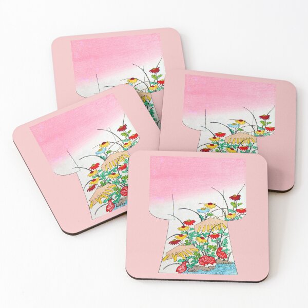 Item preview, Red Birds Among Chrysanthemums designed and sold by WheelieGdArt.