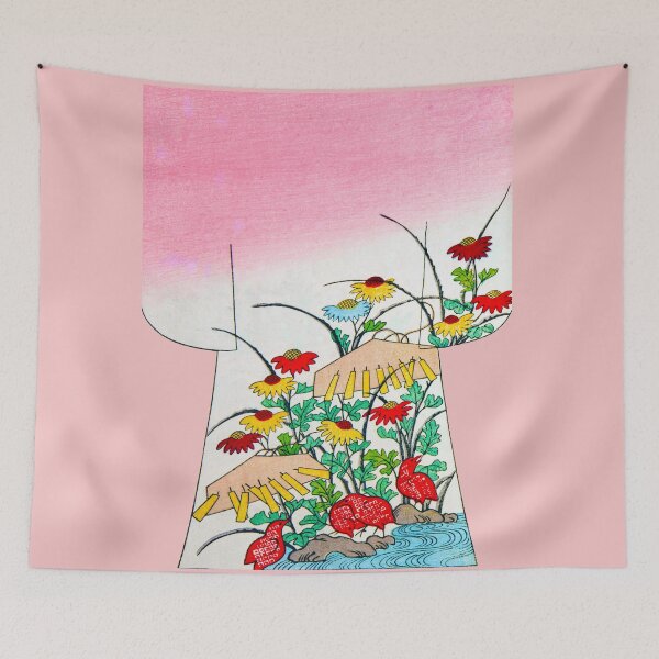 Item preview, Red Birds Among Chrysanthemums designed and sold by WheelieGdArt.