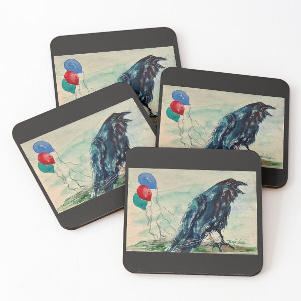 Item preview, Birthday Bound — Crow tied up in balloon strings designed and sold by Pink Tea Productions .
