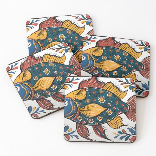 Item preview, Traditional Madhubani Fish Motif Folk Art Prin designed and sold by Haus Of K.